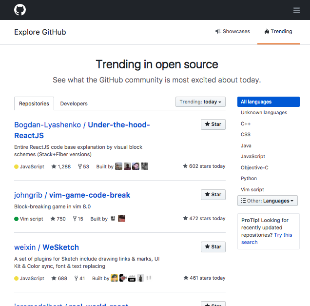 github trend